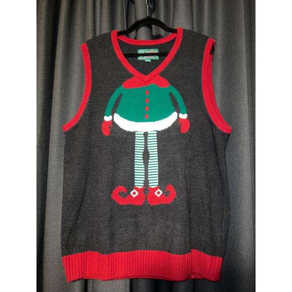 Ugly Christmas Sweater Vest Xmas Size XL - Picture 1 of 3